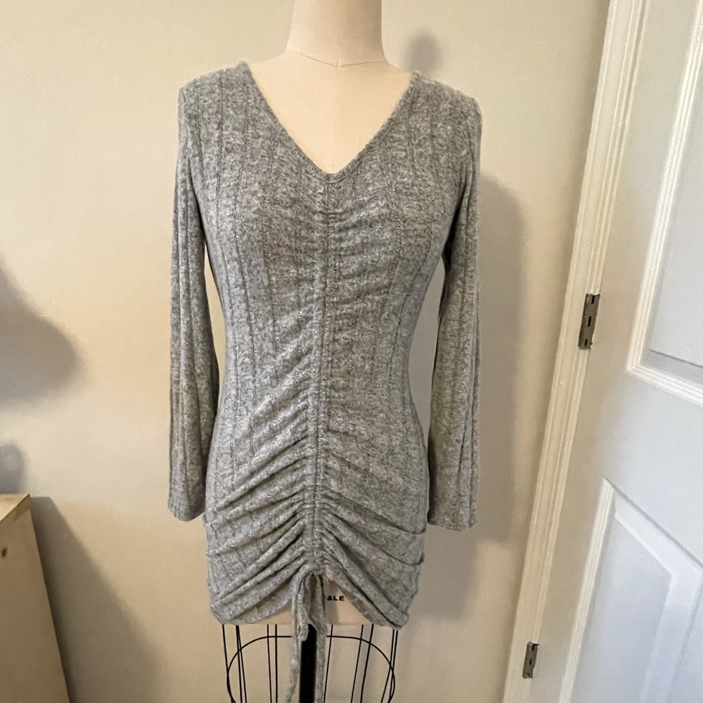 Almost Famous adjustable ruched brushed knit dress